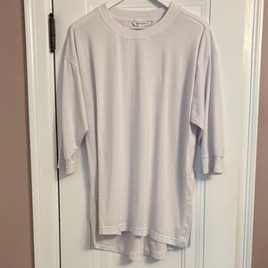 Athleta White 3/4 Sleeve Tunic Tee